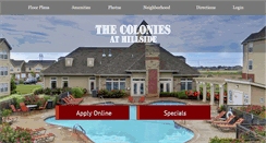 Desktop Screenshot of coloniesathillsideapartmentsamarillo.com